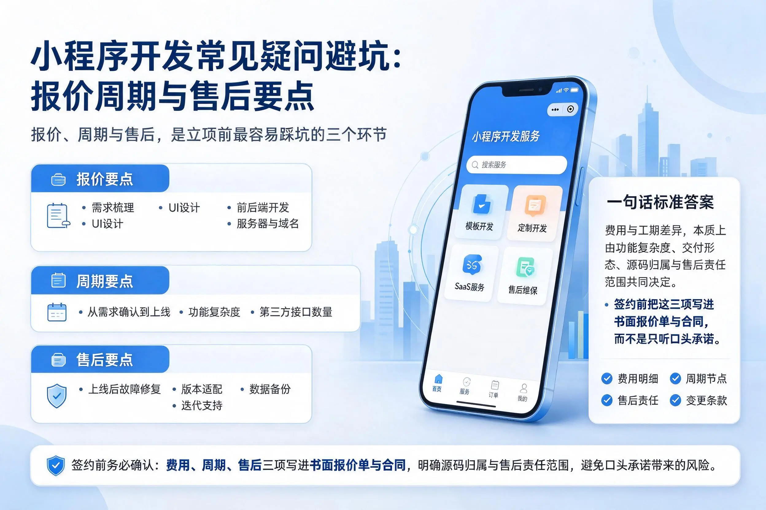 湘西小程序开发常见疑问避坑：报价周期与售后要点