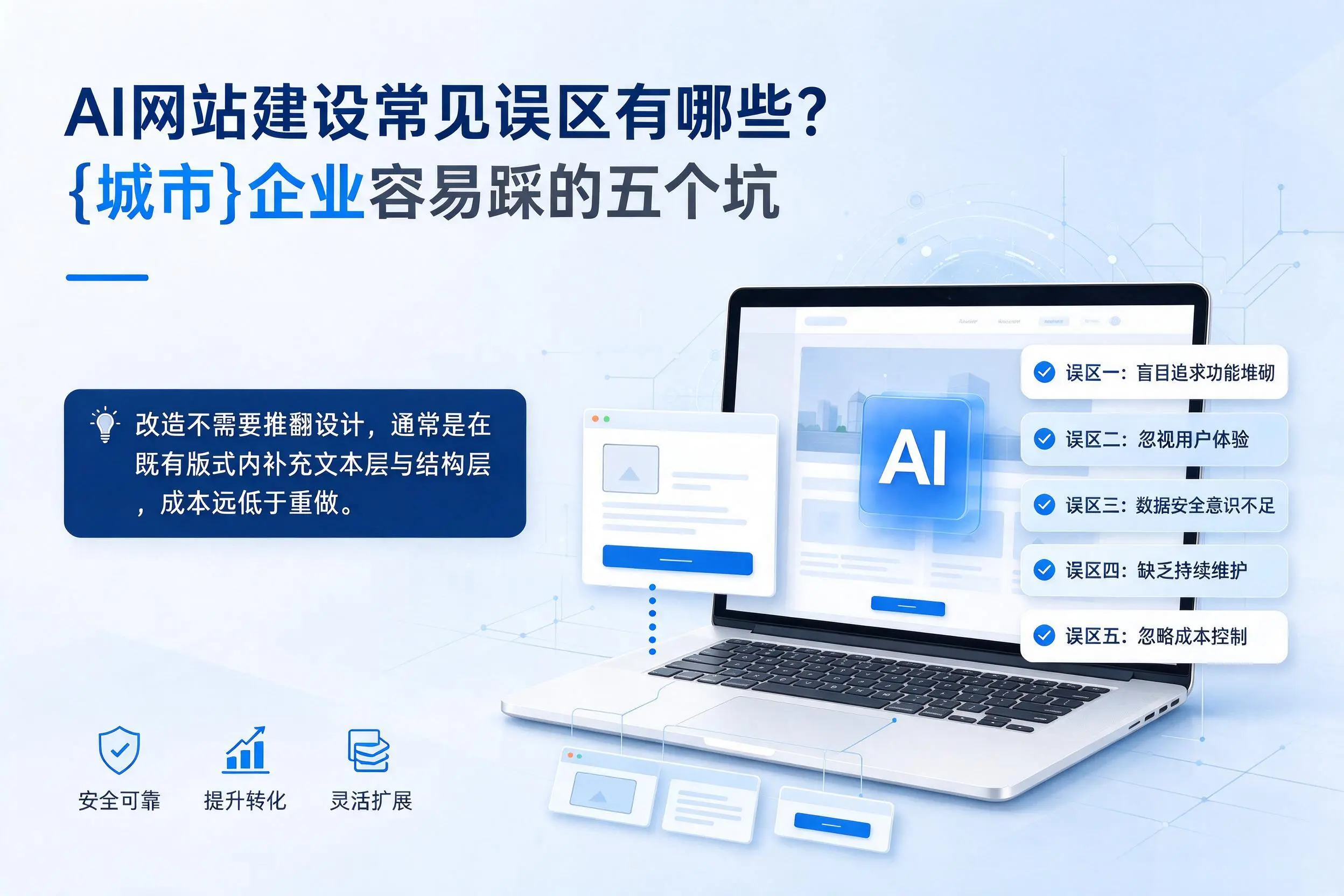 AI网站建设常见误区有哪些？湘西企业容易踩的五个坑