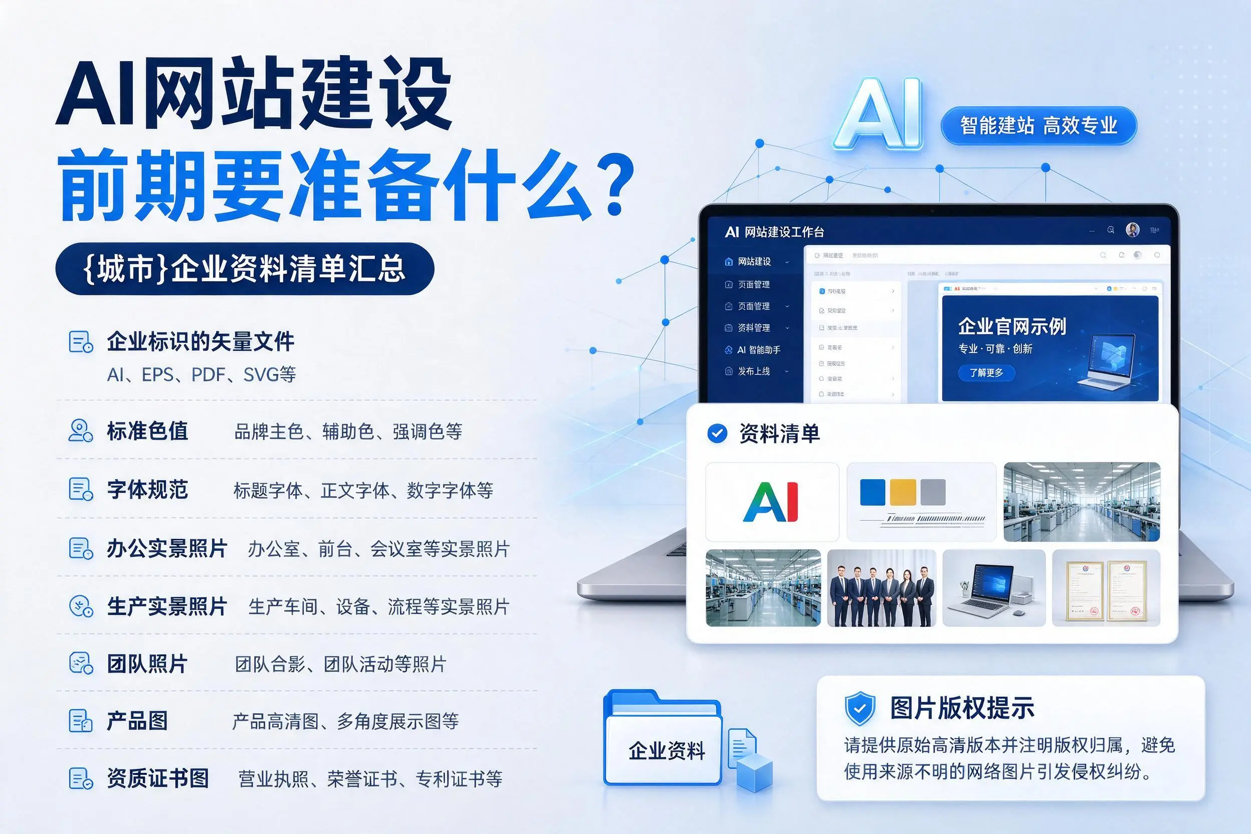 AI网站建设前期要准备什么？湘西企业资料清单汇总